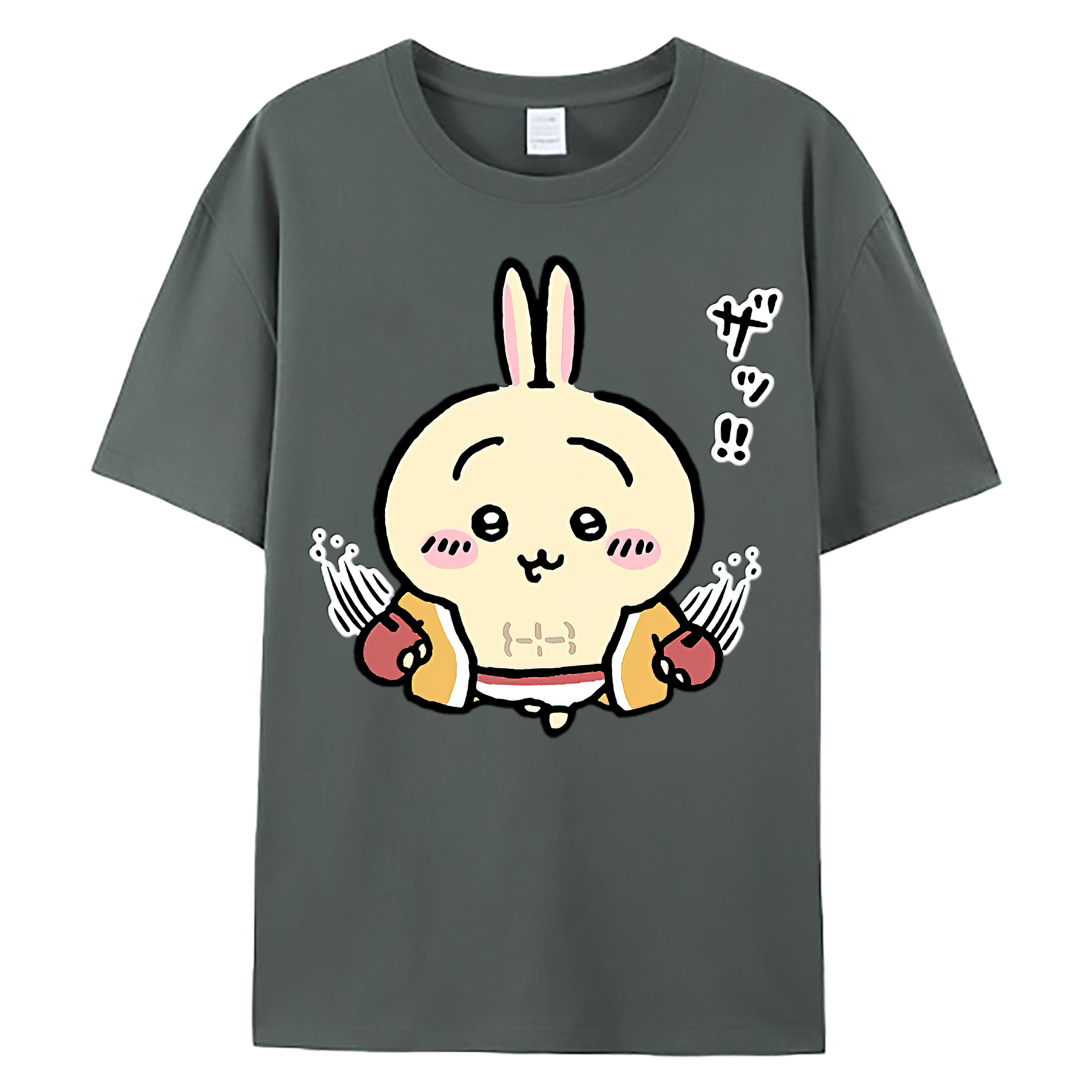 （画像用） ちいかわ うさぎ Chii-kawa usagi 綿100％ メンズ半袖Tシャツ｜肌触りやわらか＆通気性